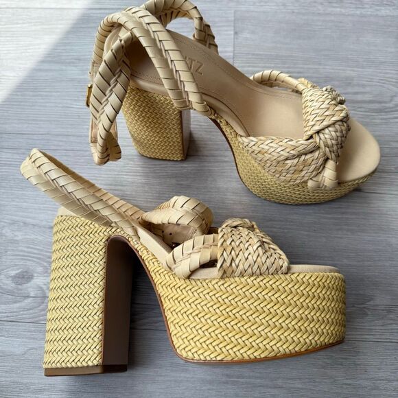 NEW SCHUTZ KHARI PLATFORM SANDAL Size 6 Color Beige - Picture 4 of 8